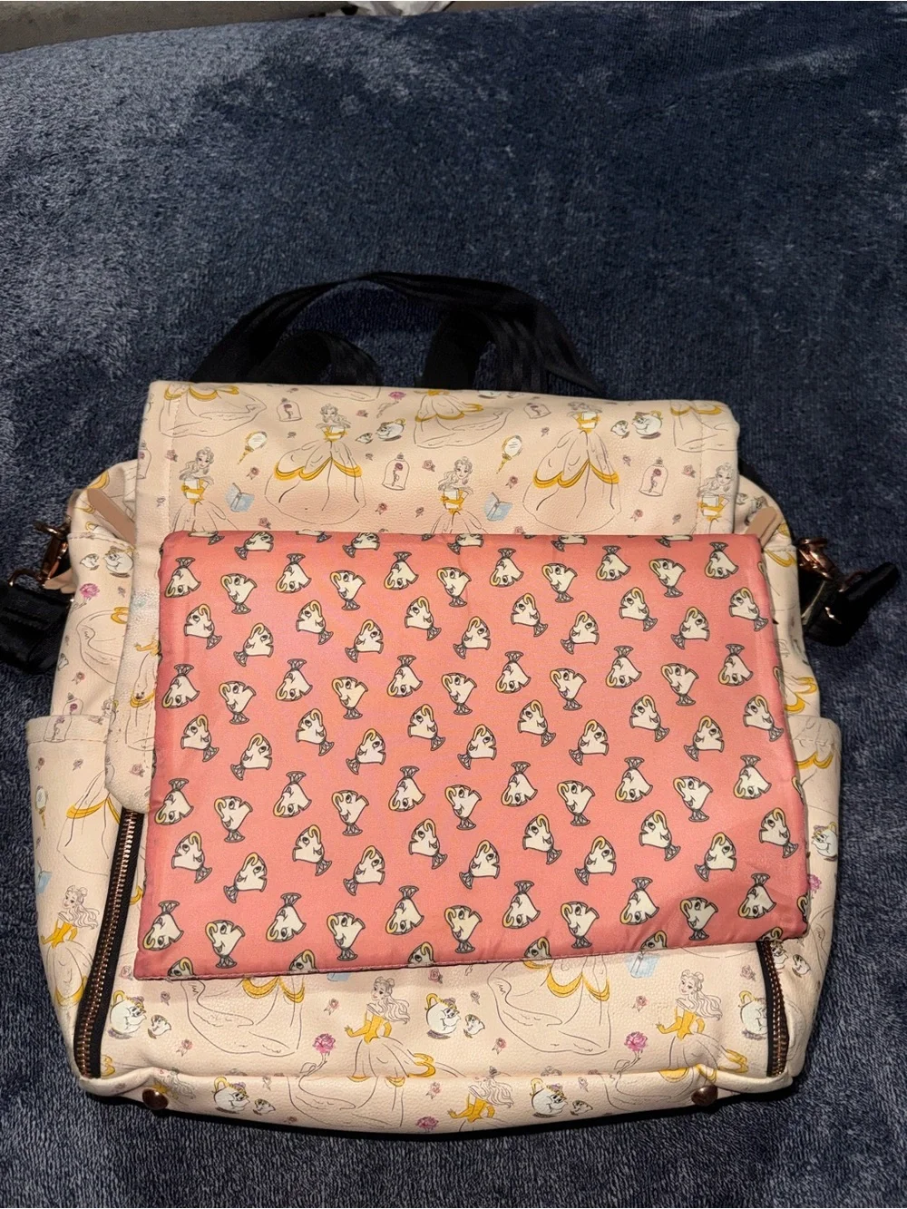 Petunia Pickle Bottom Beige Disney Princess Print Baby Bag